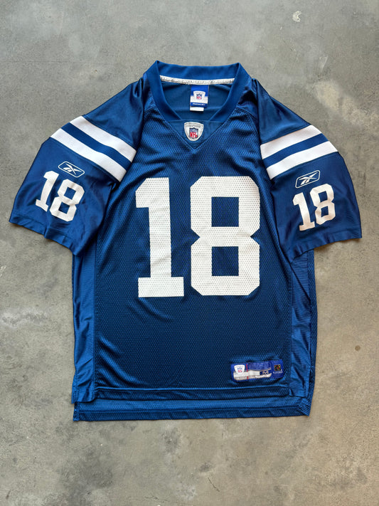 00’s Indianapolis Colts Peyton Manning Vintage Blue Reebok NFL Jersey (Medium)