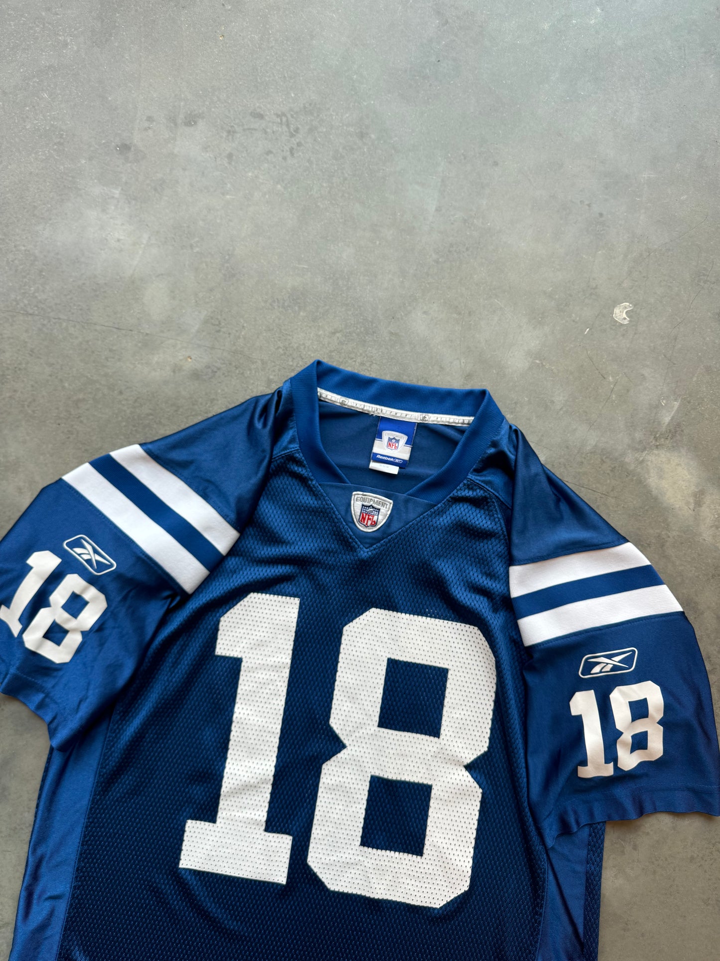 00’s Indianapolis Colts Peyton Manning Vintage Blue Reebok NFL Jersey (Medium)