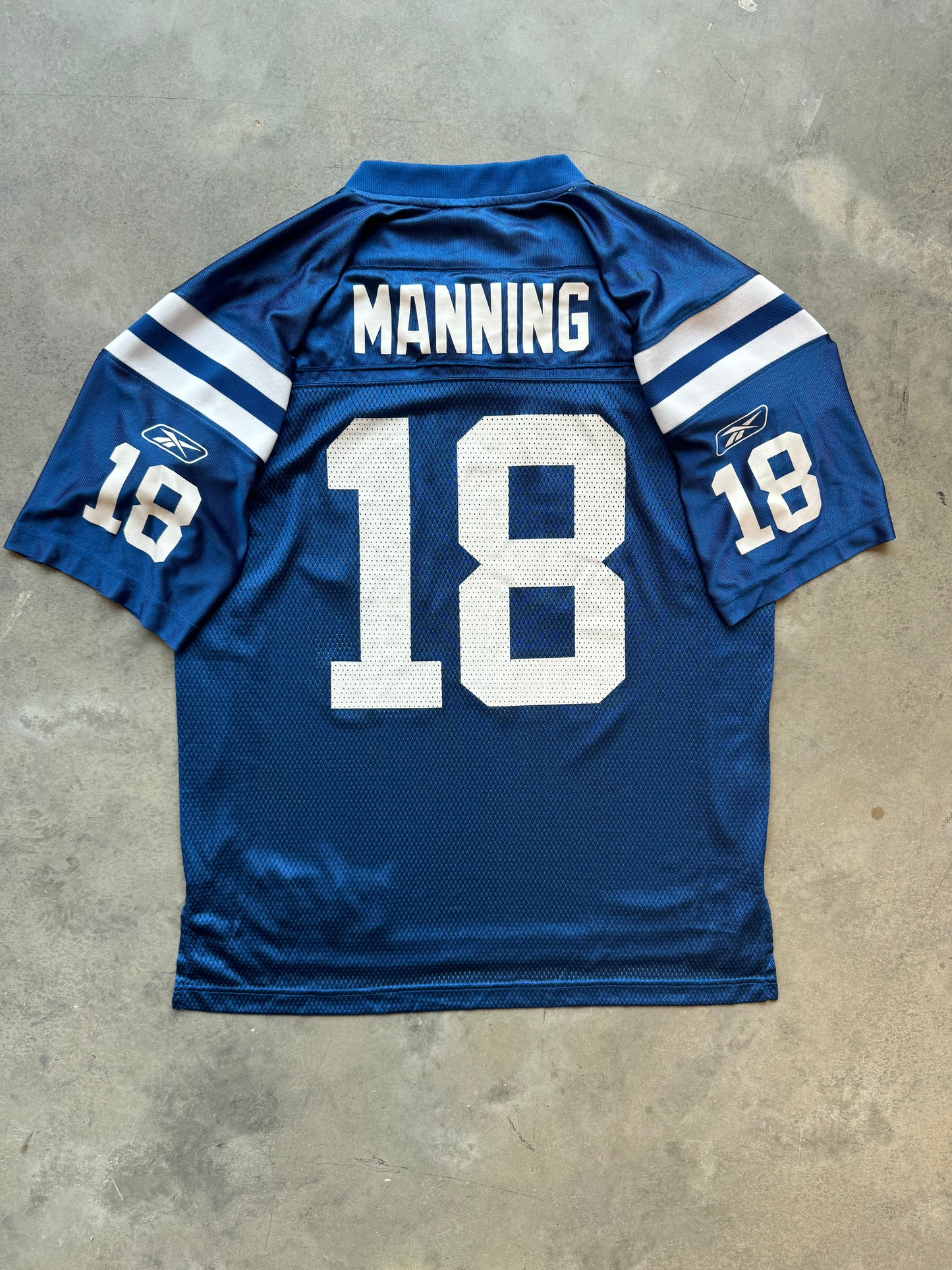 00’s Indianapolis Colts Peyton Manning Vintage Blue Reebok NFL Jersey (Medium)