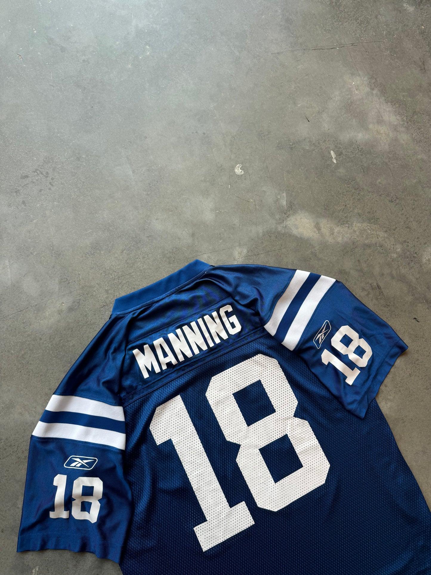 00’s Indianapolis Colts Peyton Manning Vintage Blue Reebok NFL Jersey (Medium)