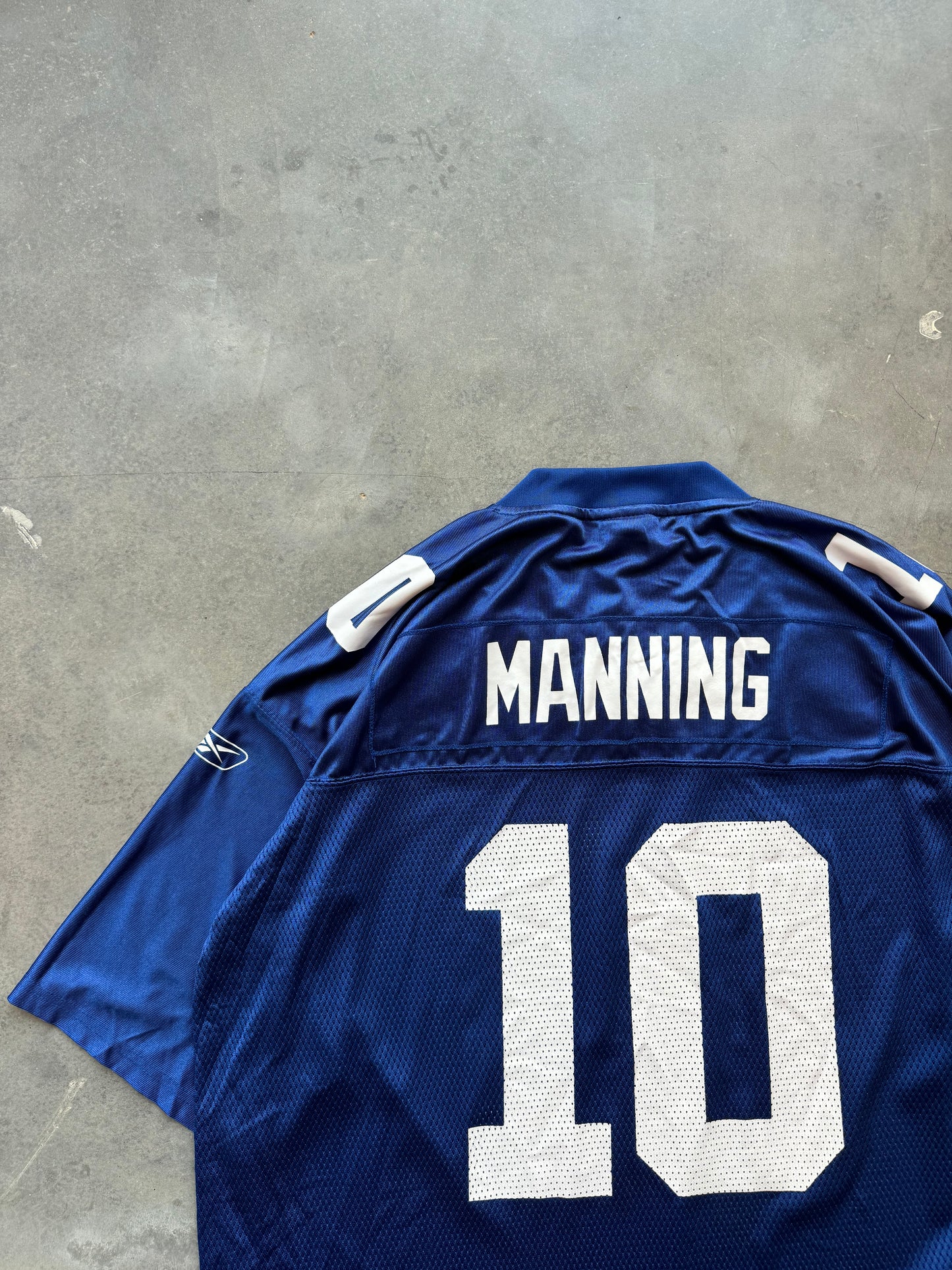 00’s New York Giants Eli Manning Vintage Blue Reebok NFL Jersey (XXL)