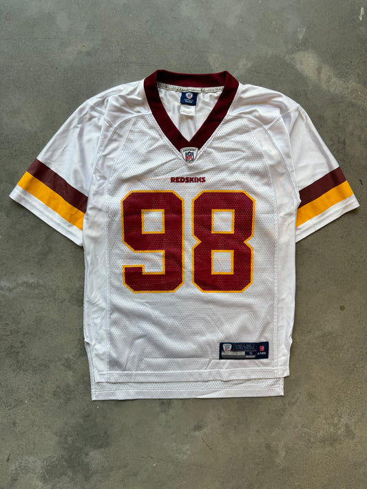 00’s Washington Redskins Brian Orakpo Vintage White Reebok NFL Jersey (Small)