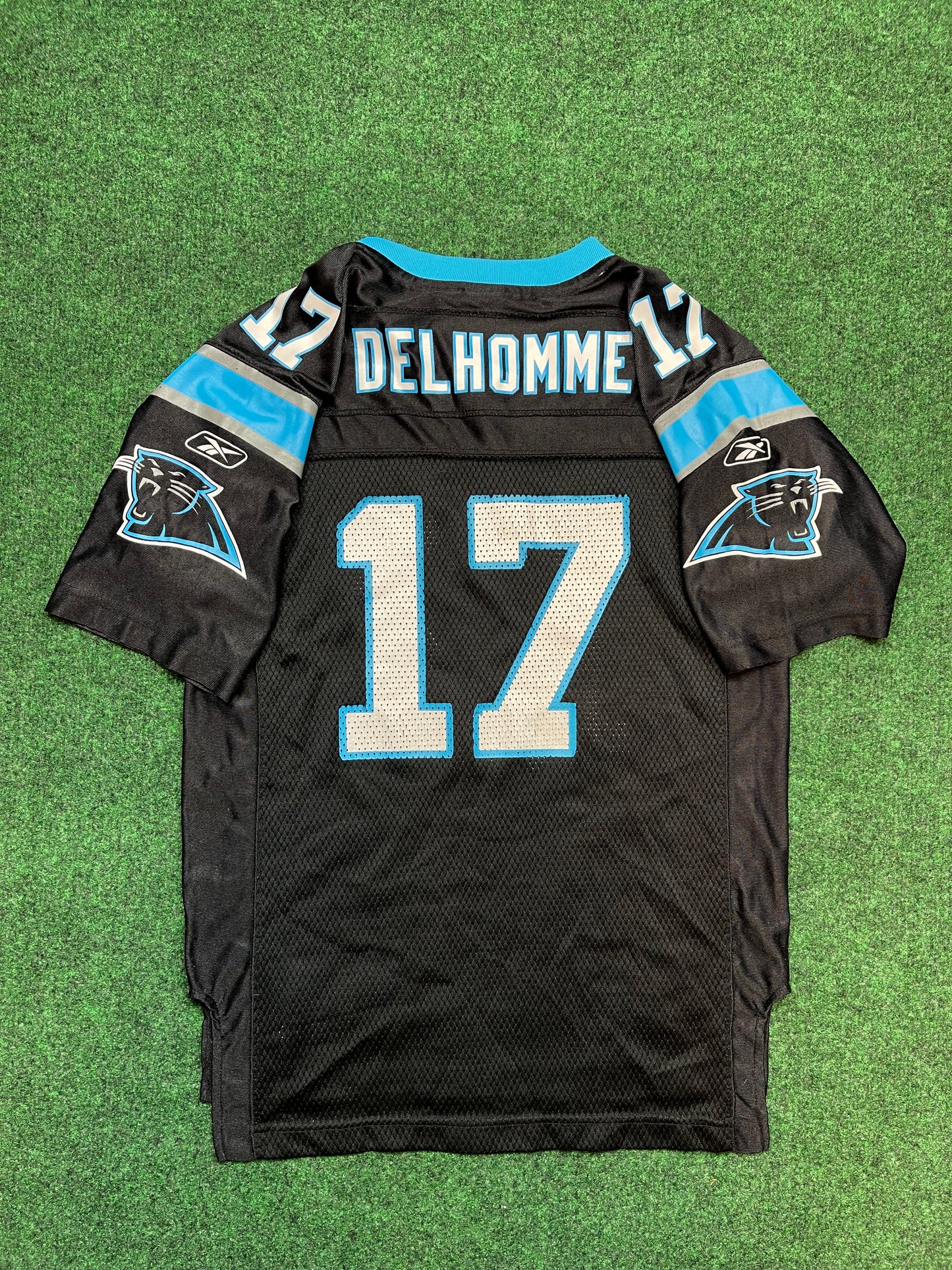 2004 Carolina Panthers Jake Delhomme NFL Reebok Jersey Youth Large Locker Room CLT