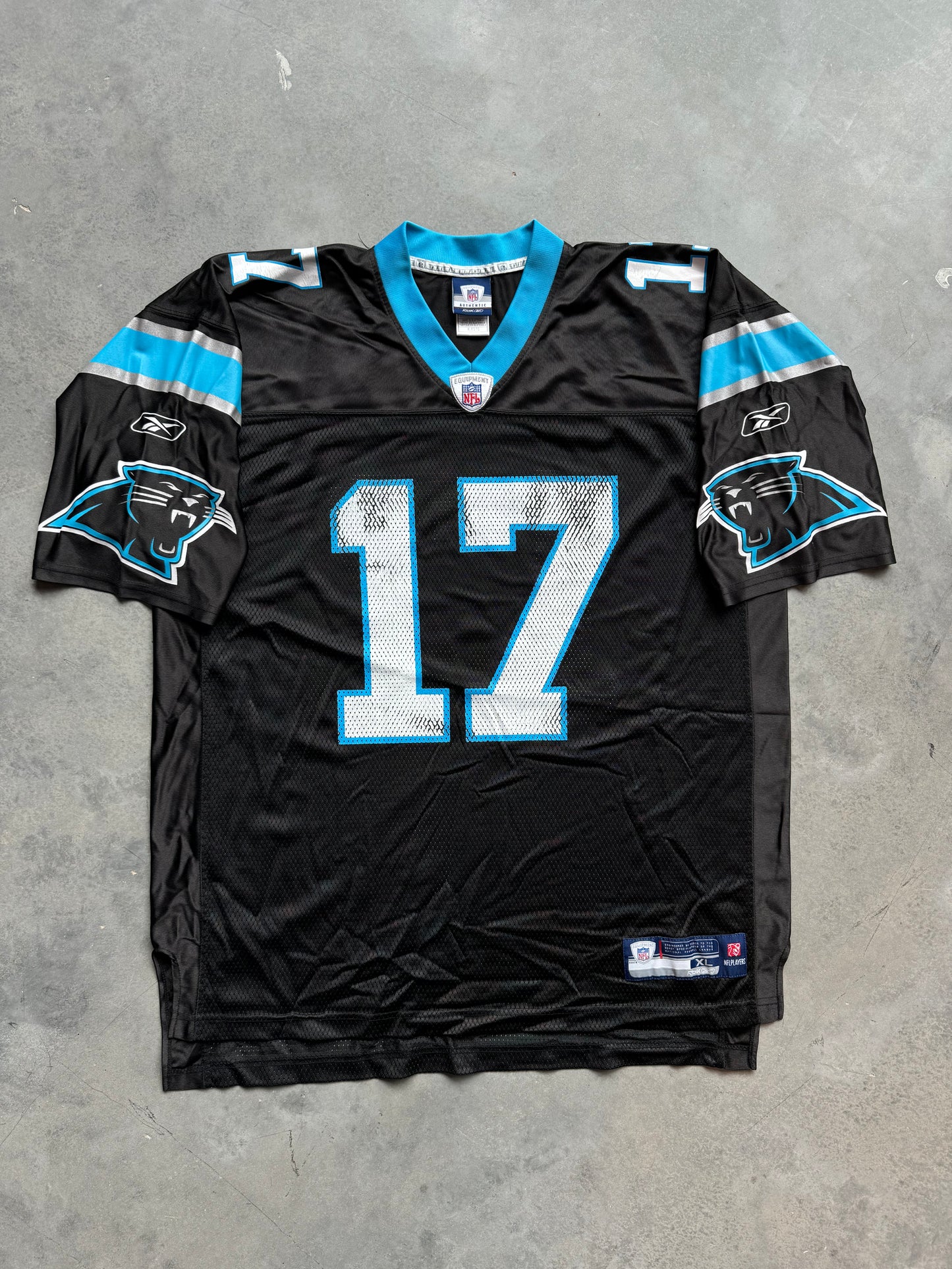 00’s Carolina Panthers Jake Delhomme Vintage Black Reebok NFL Jersey (XL)