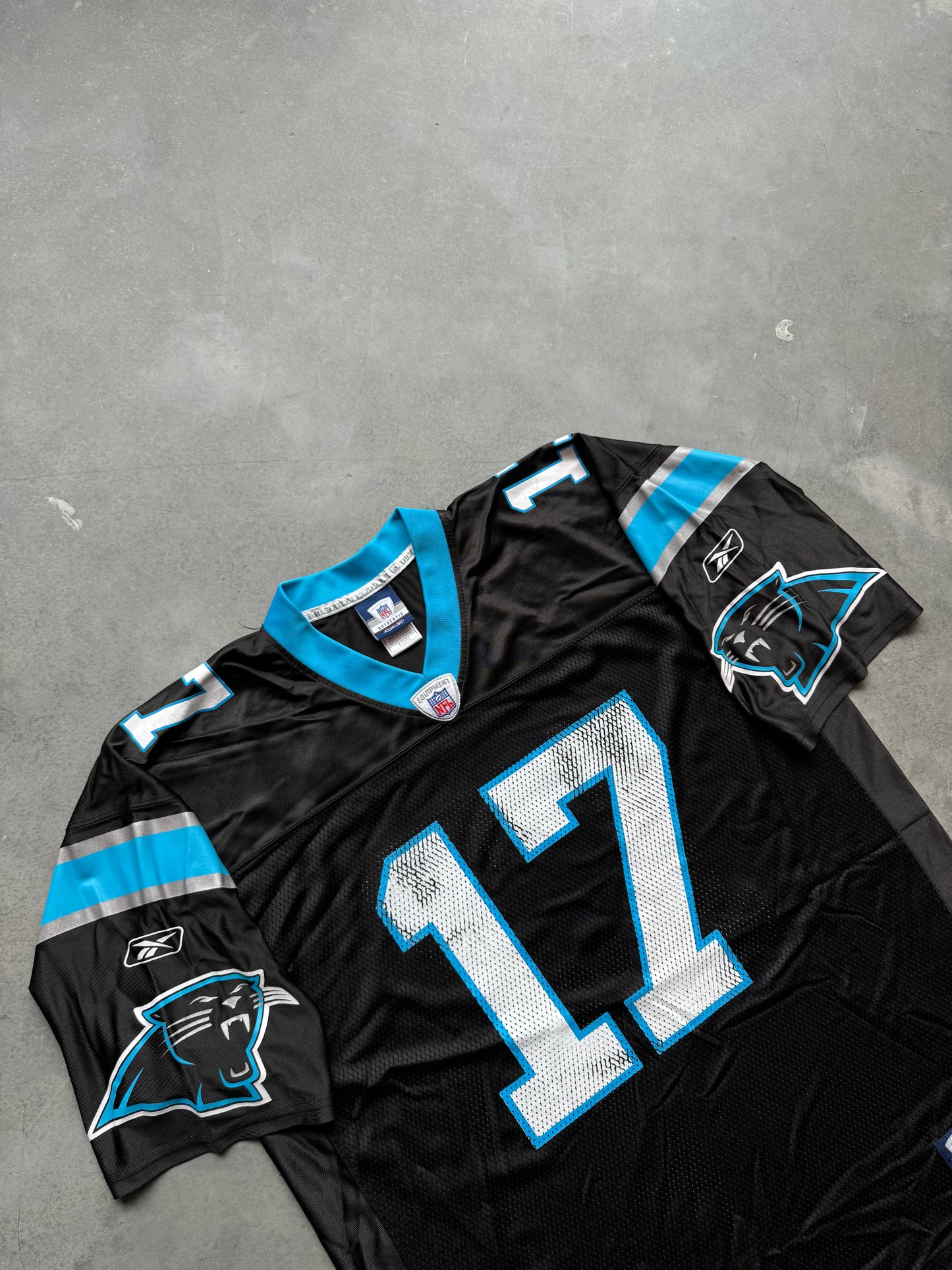 00’s Carolina Panthers Jake Delhomme Vintage Black Reebok NFL Jersey (XL)