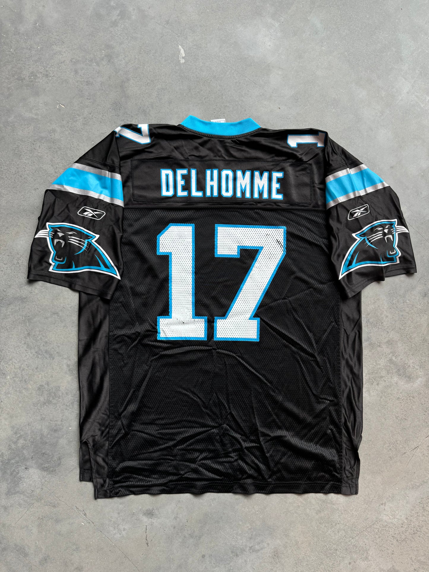 00’s Carolina Panthers Jake Delhomme Vintage Black Reebok NFL Jersey (XL)