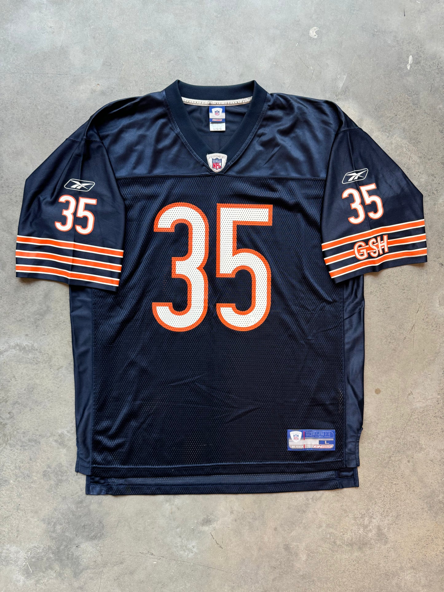 00’s Chicago Bears Anthony Thomas Vintage Navy Blue Reebok NFL Jersey (Large)