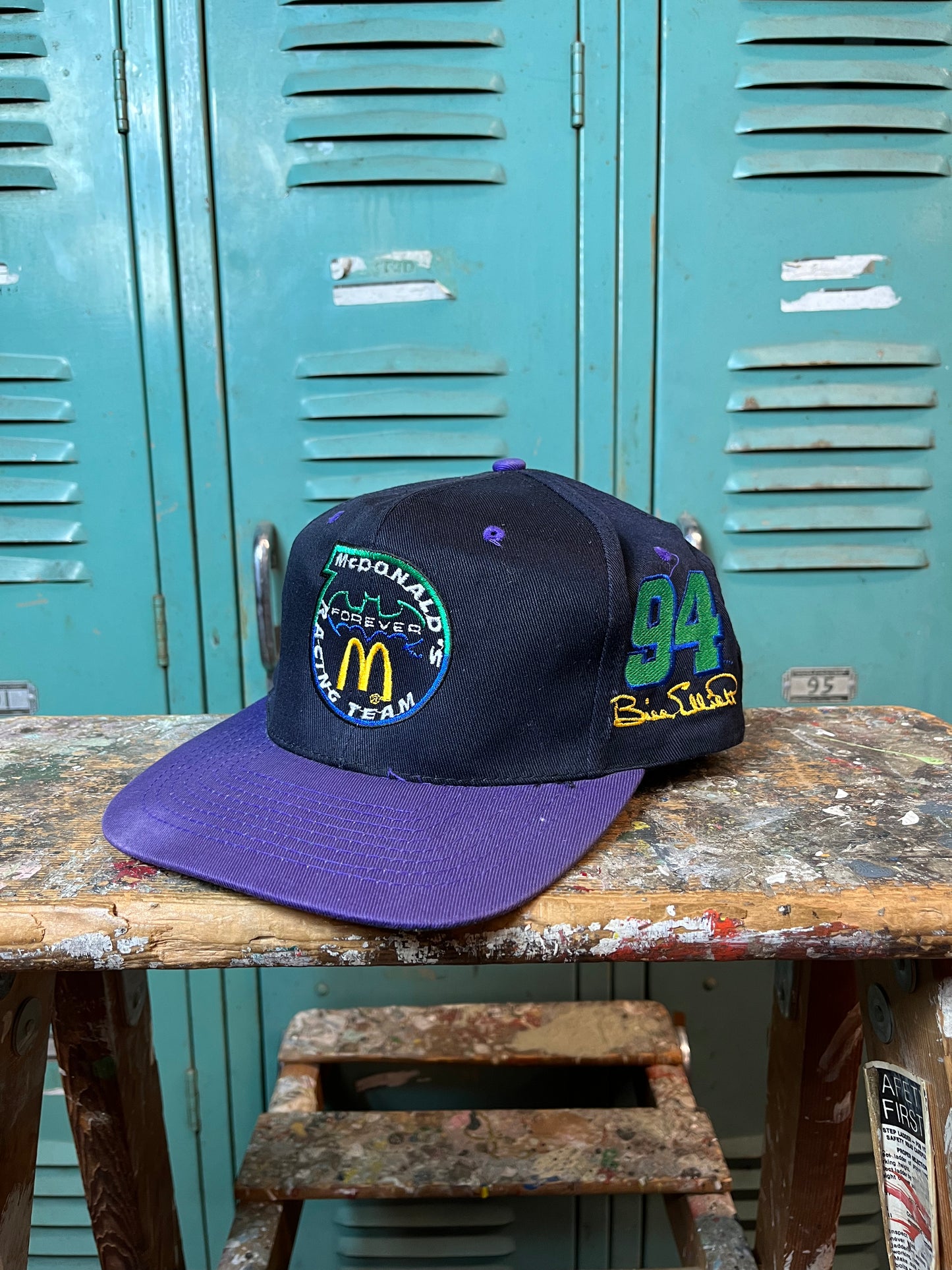 1995 Bill Elliott x McDonald’s Racing Team Batman Forever Thunderbat Vintage NASCAR Snapback Hat (OSFA)