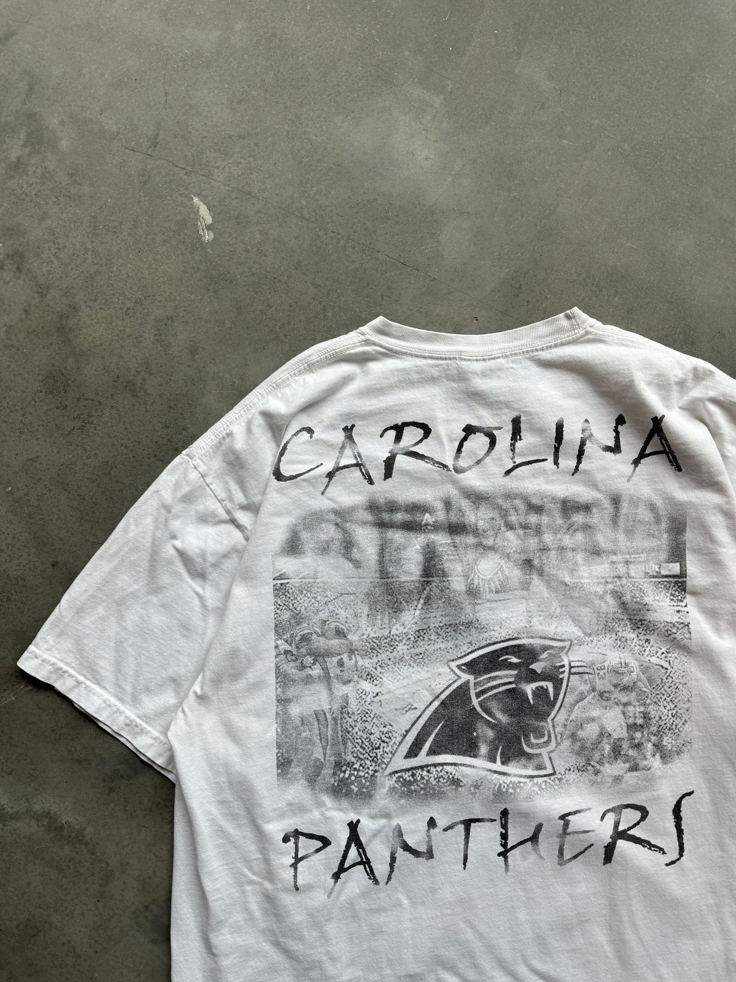 2000 Carolina Panthers Ericsson Stadium Panther Statue Vintage Street Vendor Style NFL Tee (XL)