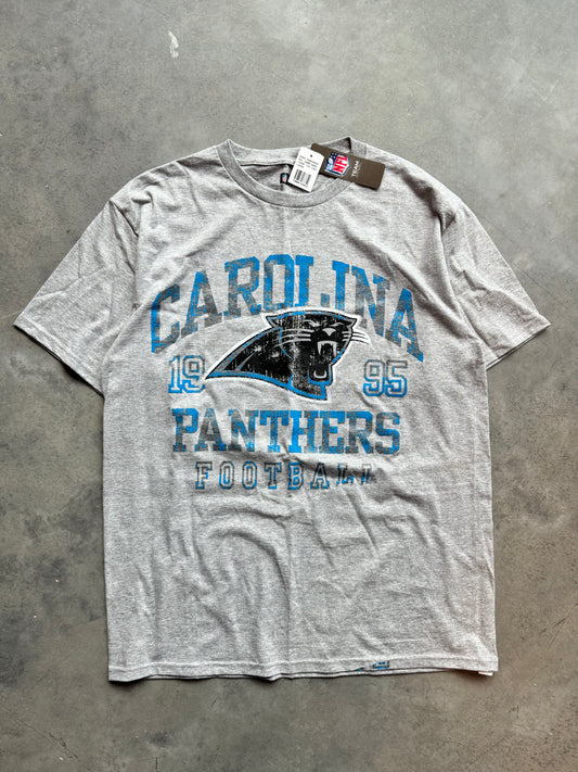 00’s Carolina Panthers Vintage Reebok EST 1995 Grey NFL Tee - Deadstock (Large)