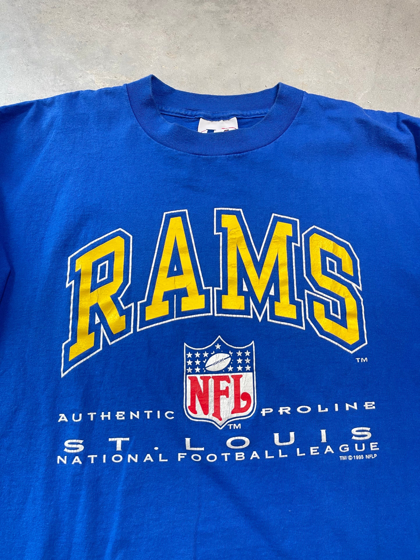 1995 St. Louis Rams Vintage Logo Athletic Prol Line NFL Tee (XL)