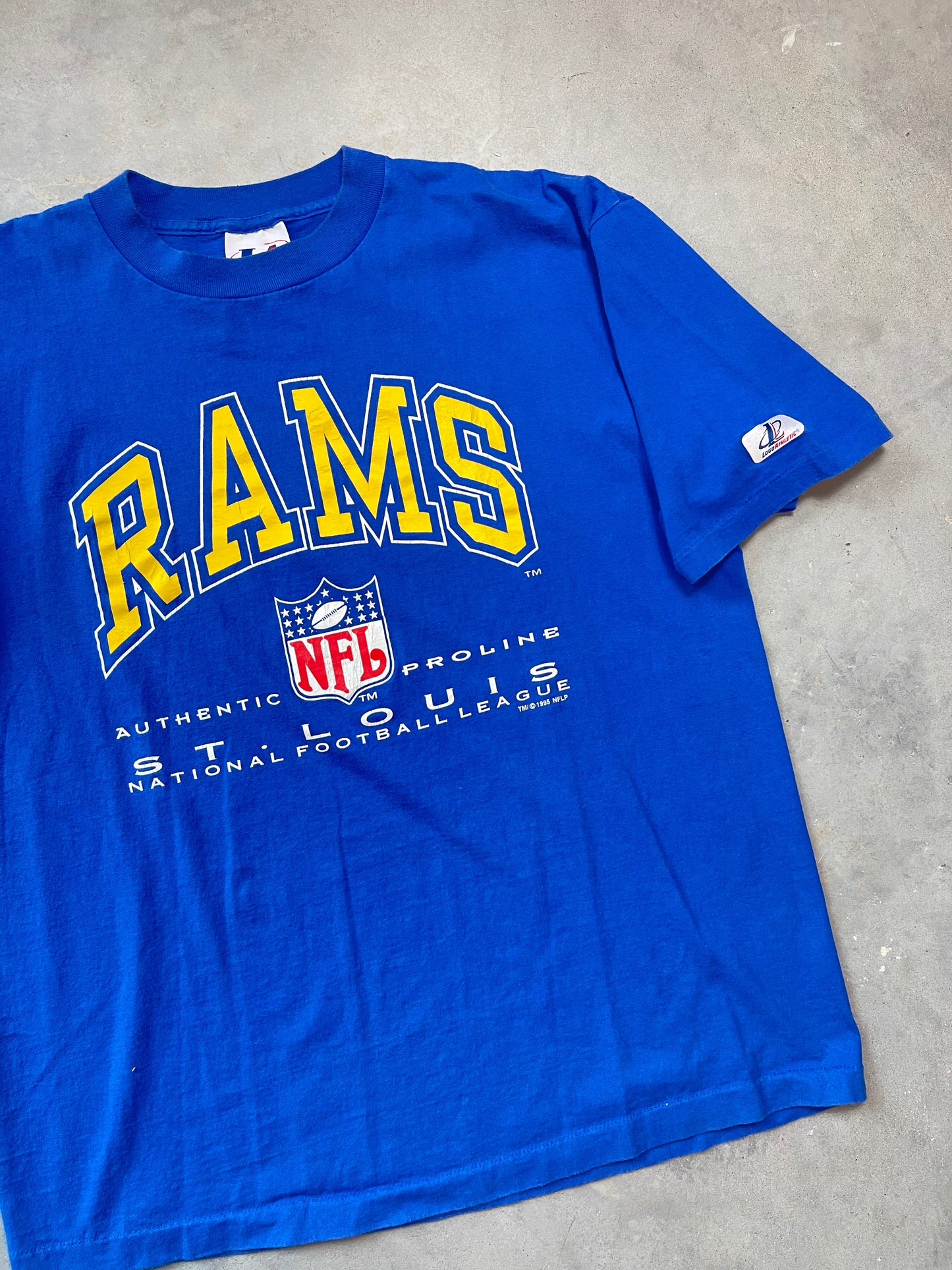 1995 St. Louis Rams Vintage Logo Athletic Prol Line NFL Tee (XL)