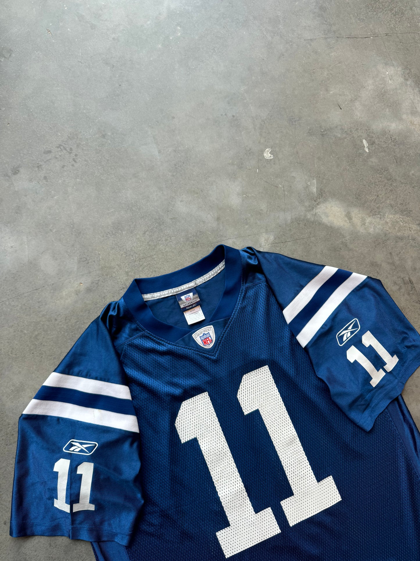00’s Indianapolis Colts Anthony Gonzalez Vintage Blue Reebok NFL Jersey (Large)