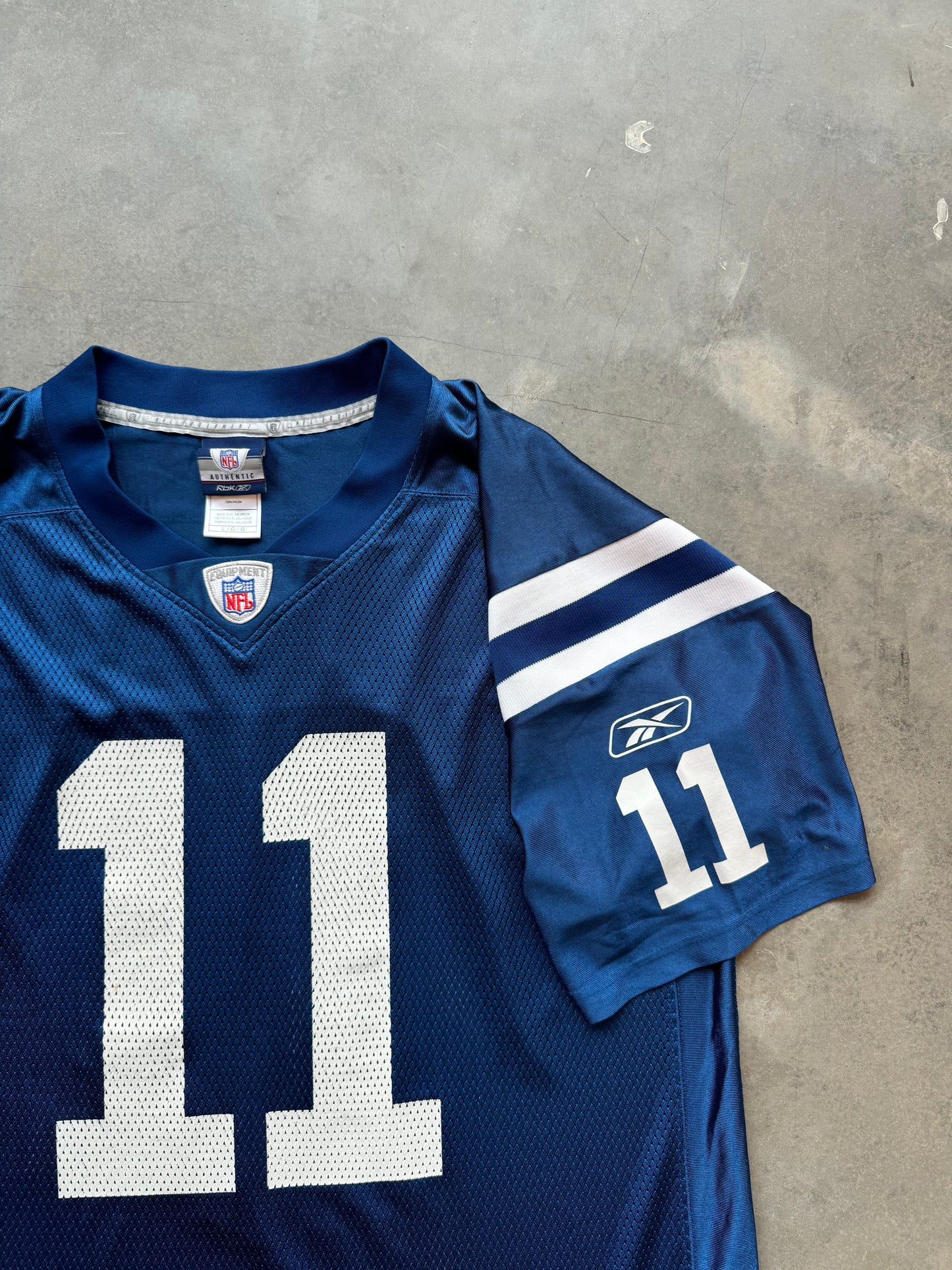 00’s Indianapolis Colts Anthony Gonzalez Vintage Blue Reebok NFL Jersey (Large)