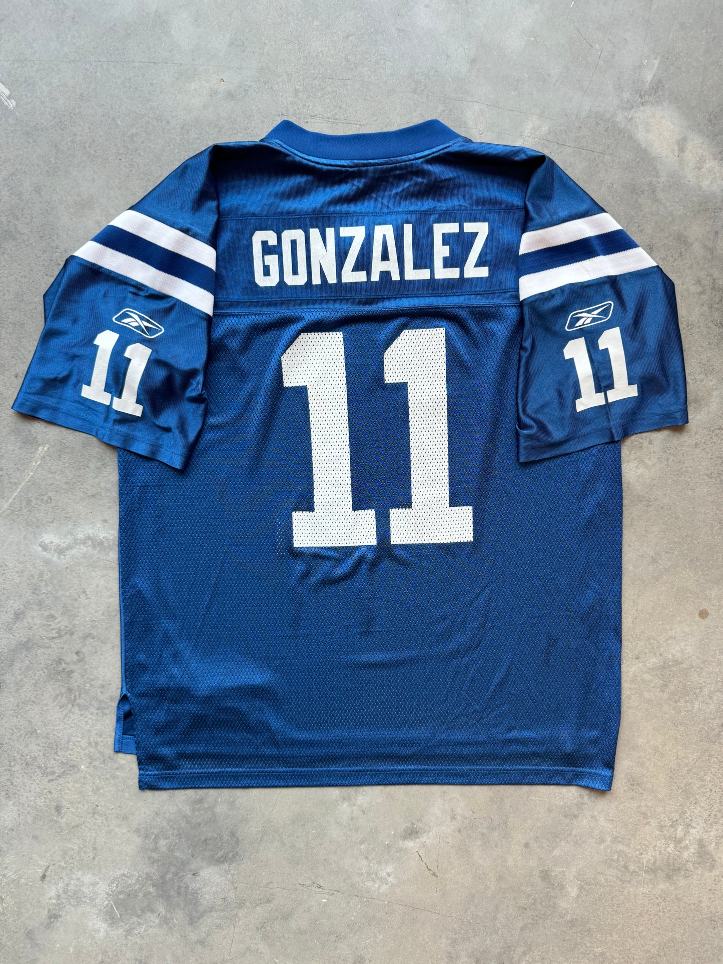 00’s Indianapolis Colts Anthony Gonzalez Vintage Blue Reebok NFL Jersey (Large)