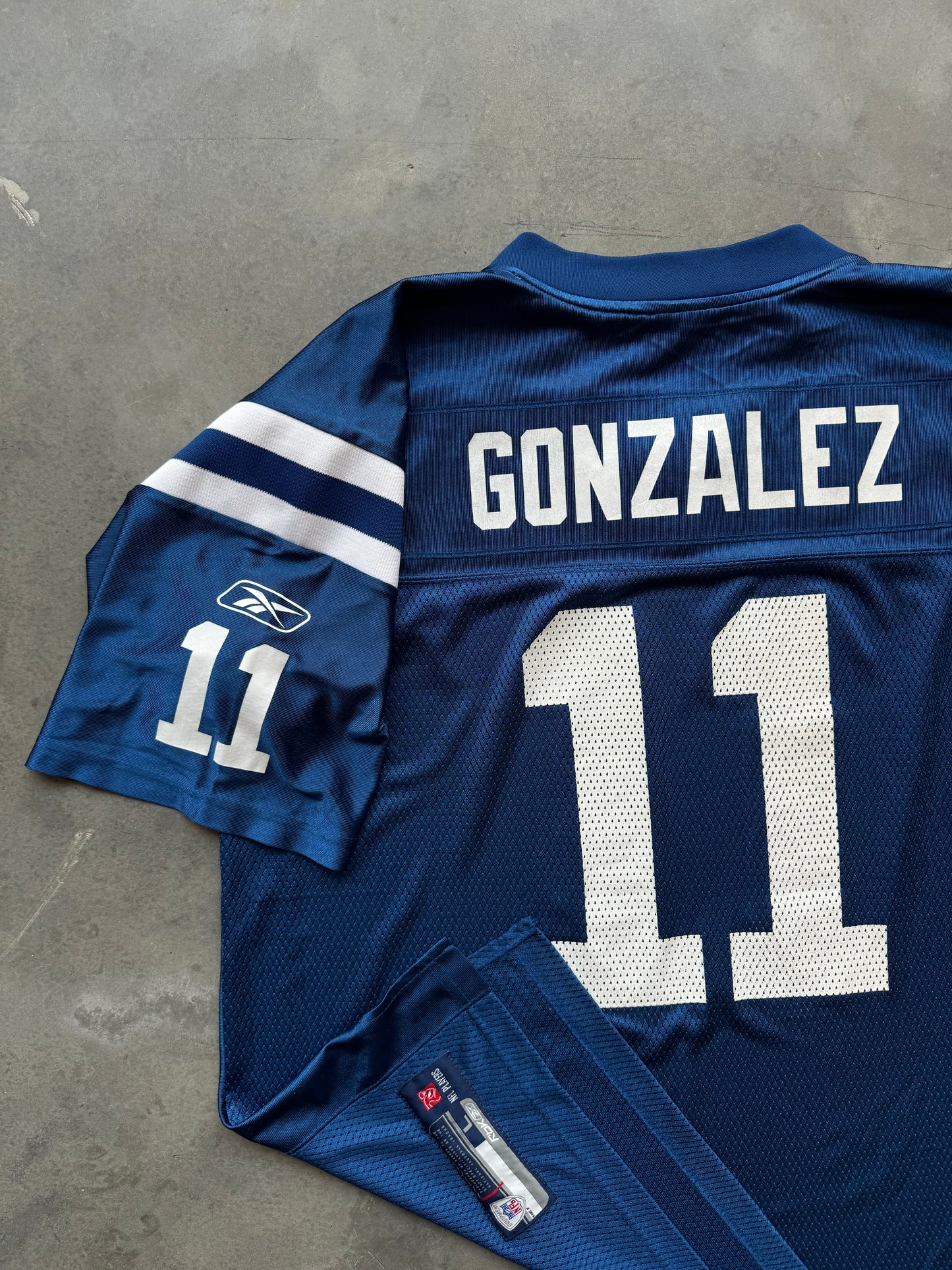 00’s Indianapolis Colts Anthony Gonzalez Vintage Blue Reebok NFL Jersey (Large)