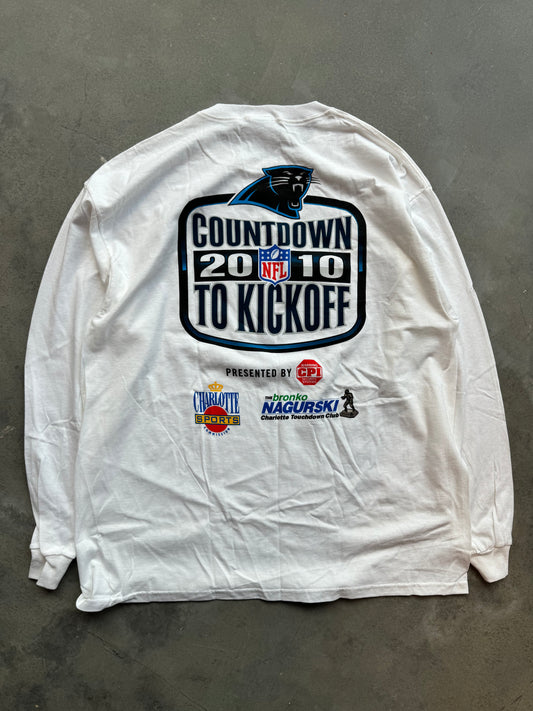 2010 Carolina Panthers Vintage Countdown to Kickoff Longsleeve NFL Tee - Deadstock (XL)