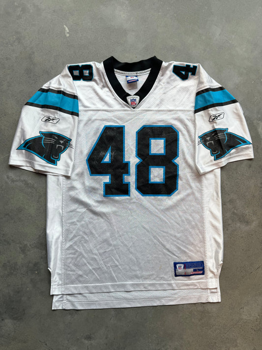 00’s Carolina Panthers Stephen Davis Vintage White Reebok NFL Jersey (Large)