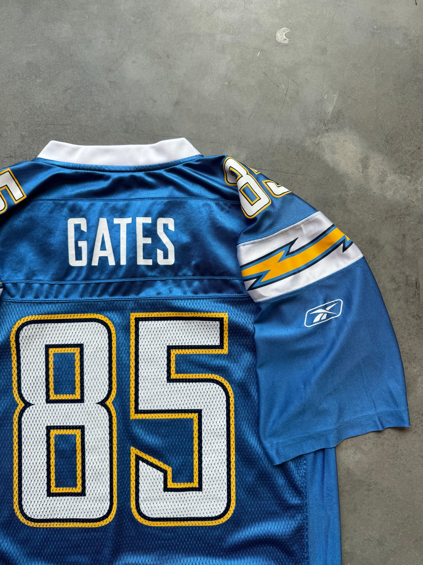 00’s San Diego Chargers Antonio Gates Vintage Powder Blue Reebok NFL Jersey (Medium)