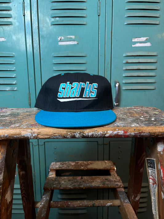 90’s San Jose Sharks Vintage NHL Hockey Snapback Hat (OSFA)