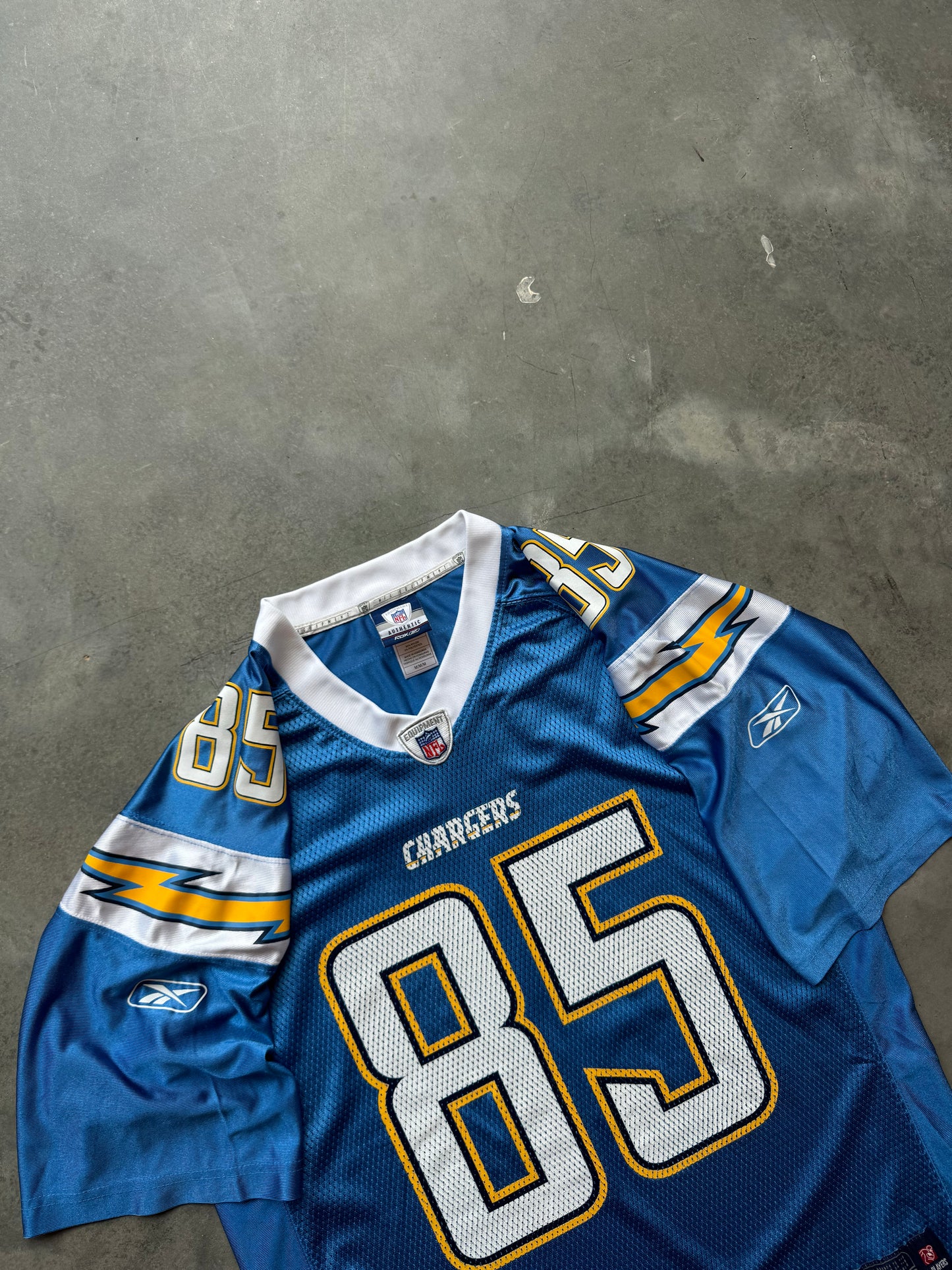 00’s San Diego Chargers Antonio Gates Vintage Powder Blue Reebok NFL Jersey (Medium)