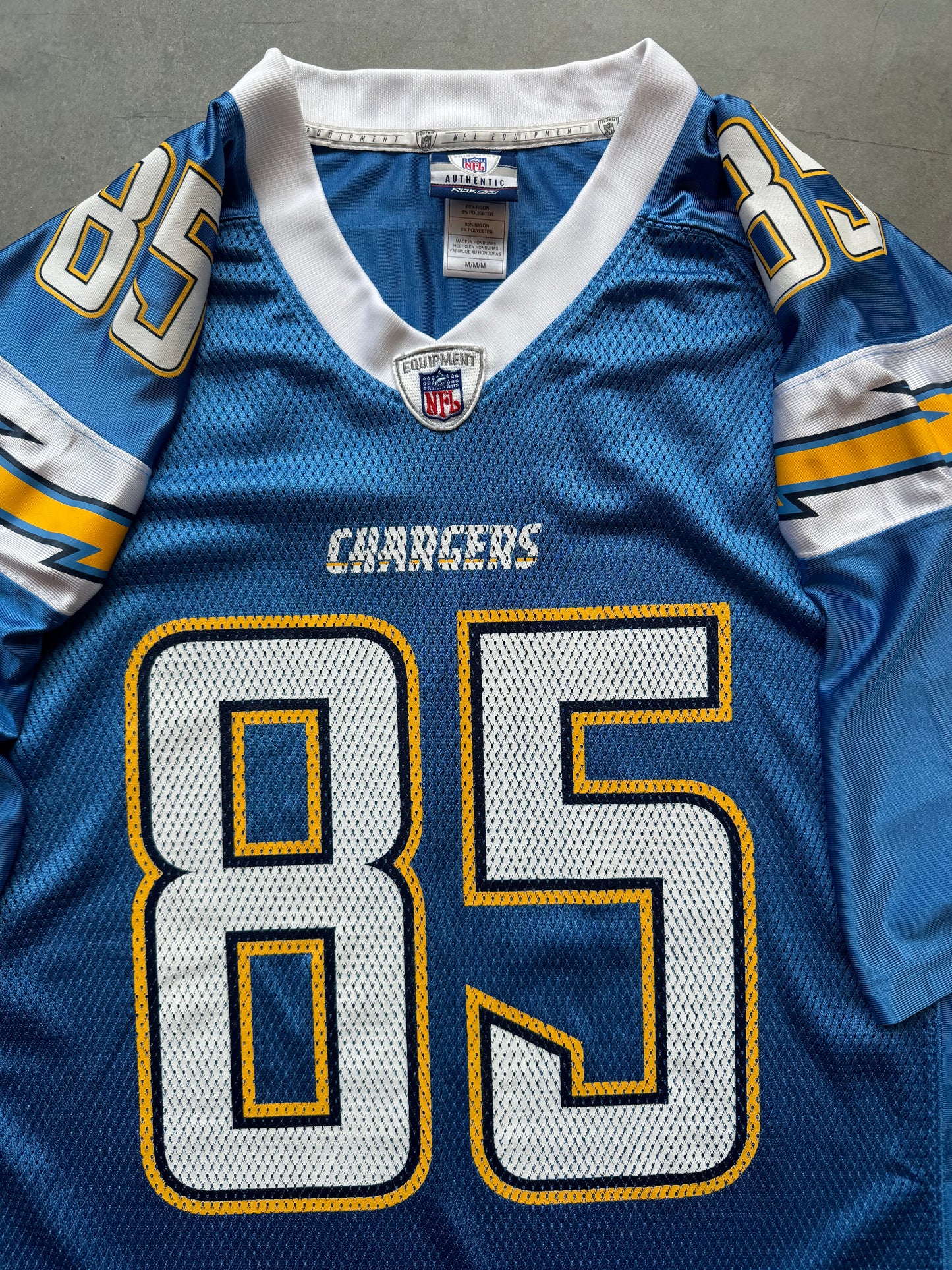 00’s San Diego Chargers Antonio Gates Vintage Powder Blue Reebok NFL Jersey (Medium)