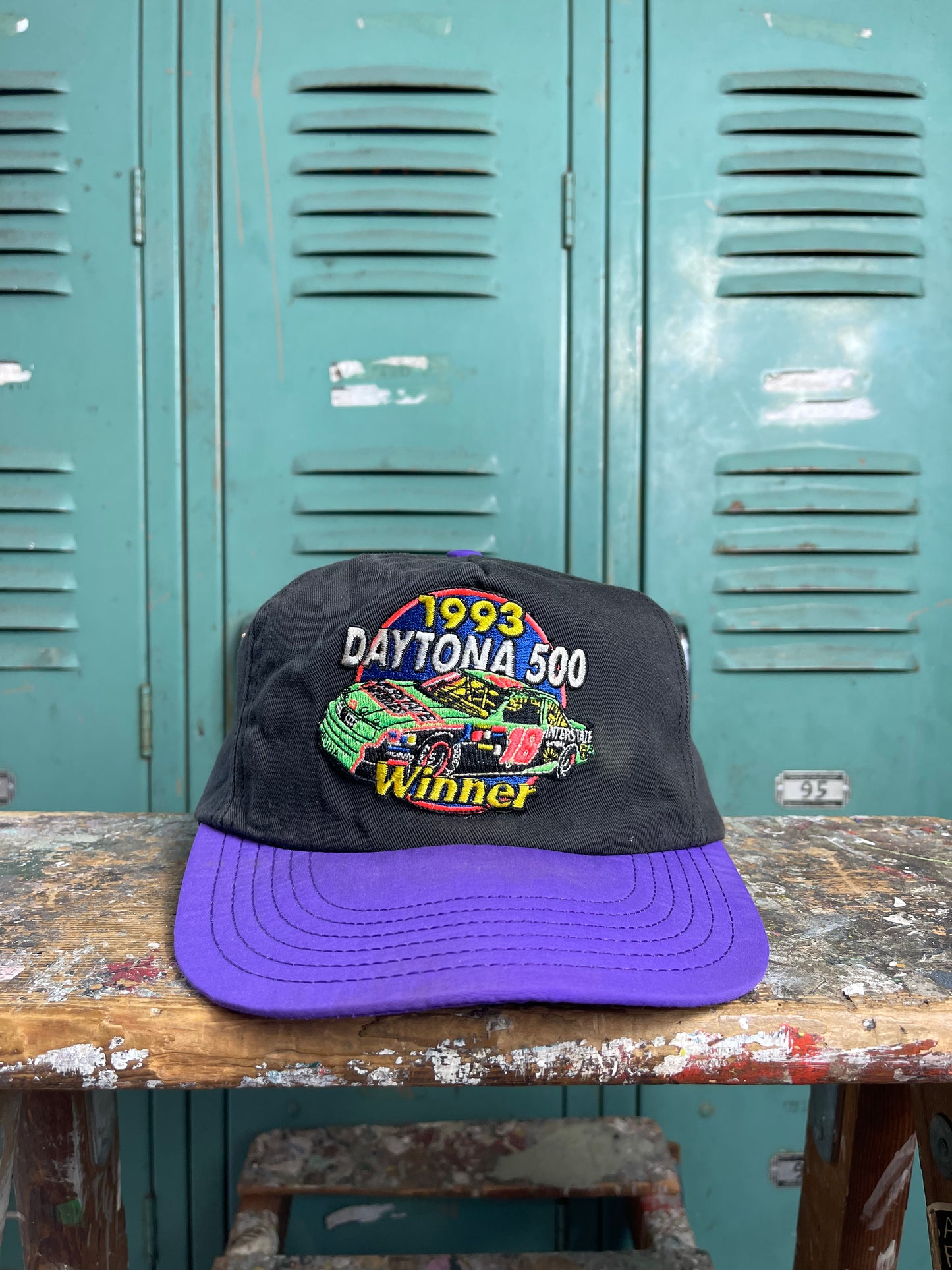 1993 Dale Jarrett Vintage Interstate Batteries Daytona 500 NASCAR Racing Snapback Hat (OSFA)