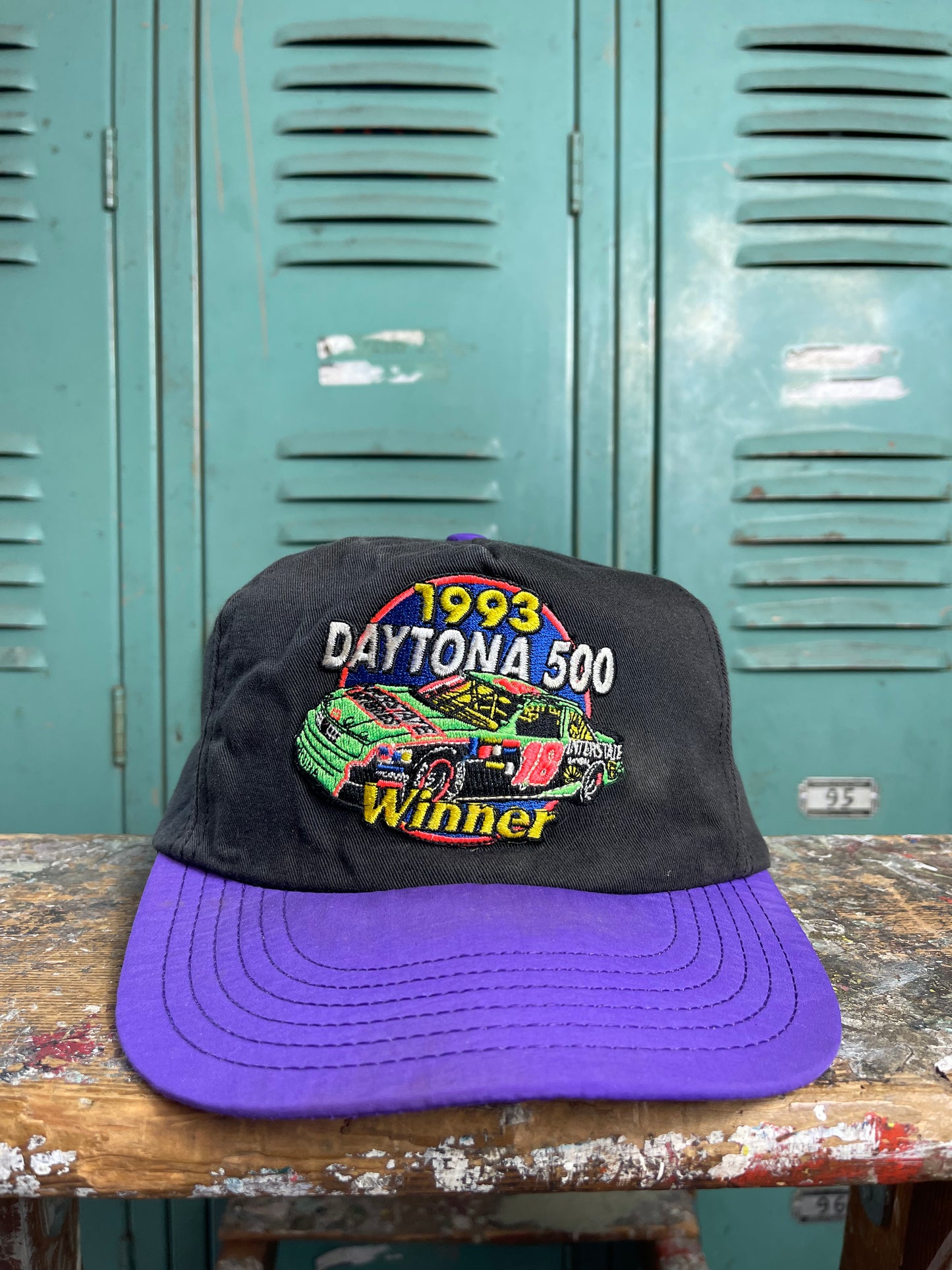 1993 Dale Jarrett Vintage Interstate Batteries Daytona 500 NASCAR Racing Snapback Hat (OSFA)