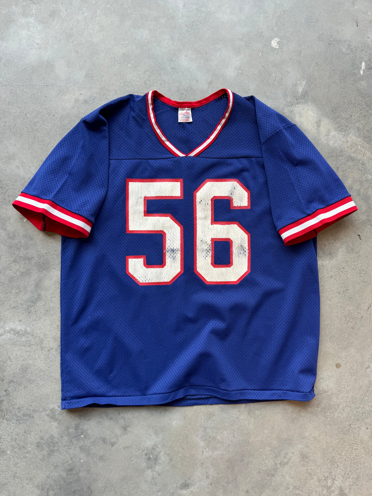 80’s New York Giants Lawrence Taylor Vintage Blue Rawlings Mesh NFL Jersey (Large)