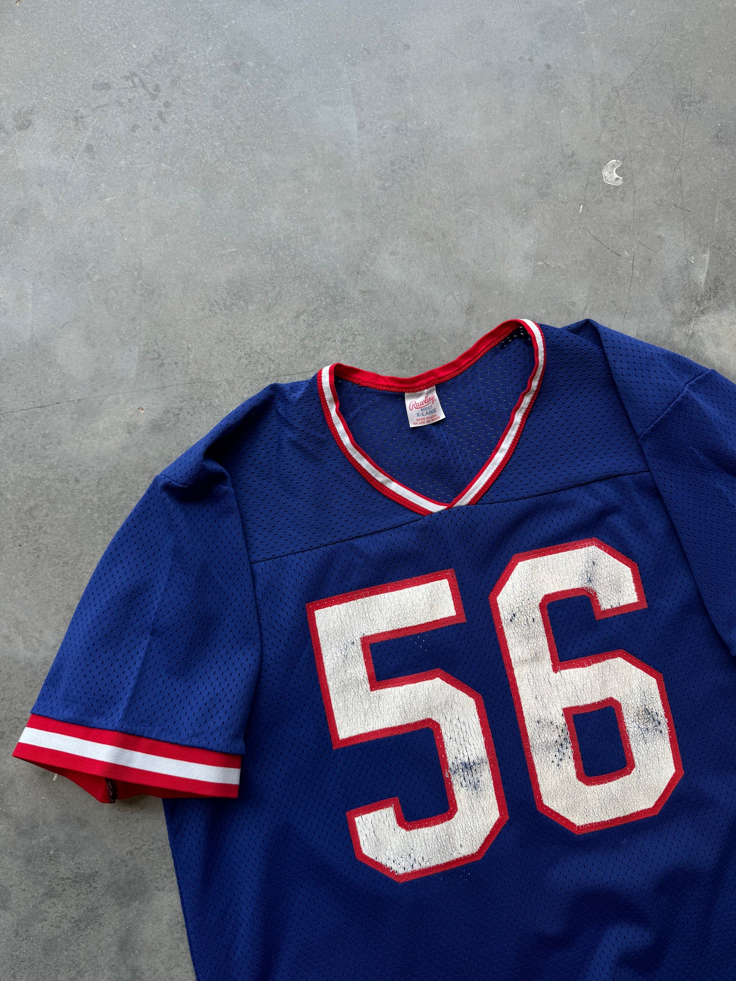 80’s New York Giants Lawrence Taylor Vintage Blue Rawlings Mesh NFL Jersey (Large)