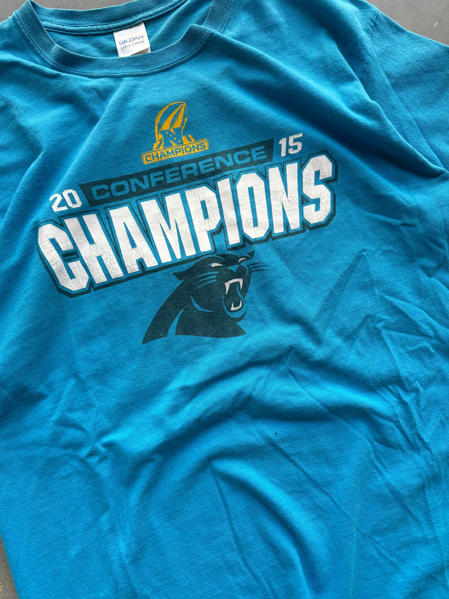 2015 Carolina Panthers NFC Champions Super Bowl 50 NFL Tee (Large)