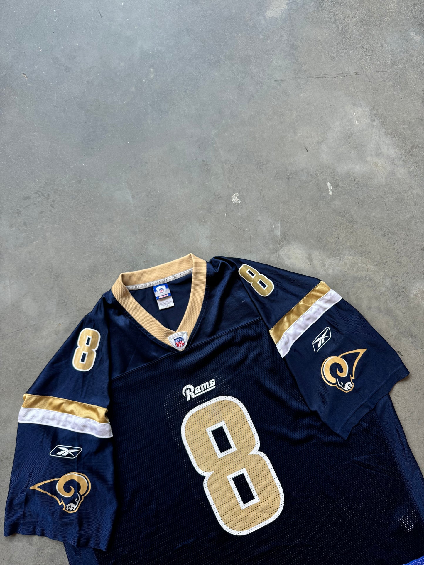 00’s St. Louis Rams Sam Bradford Vintage Navy Blue Reebok NFL Jersey (XXL)