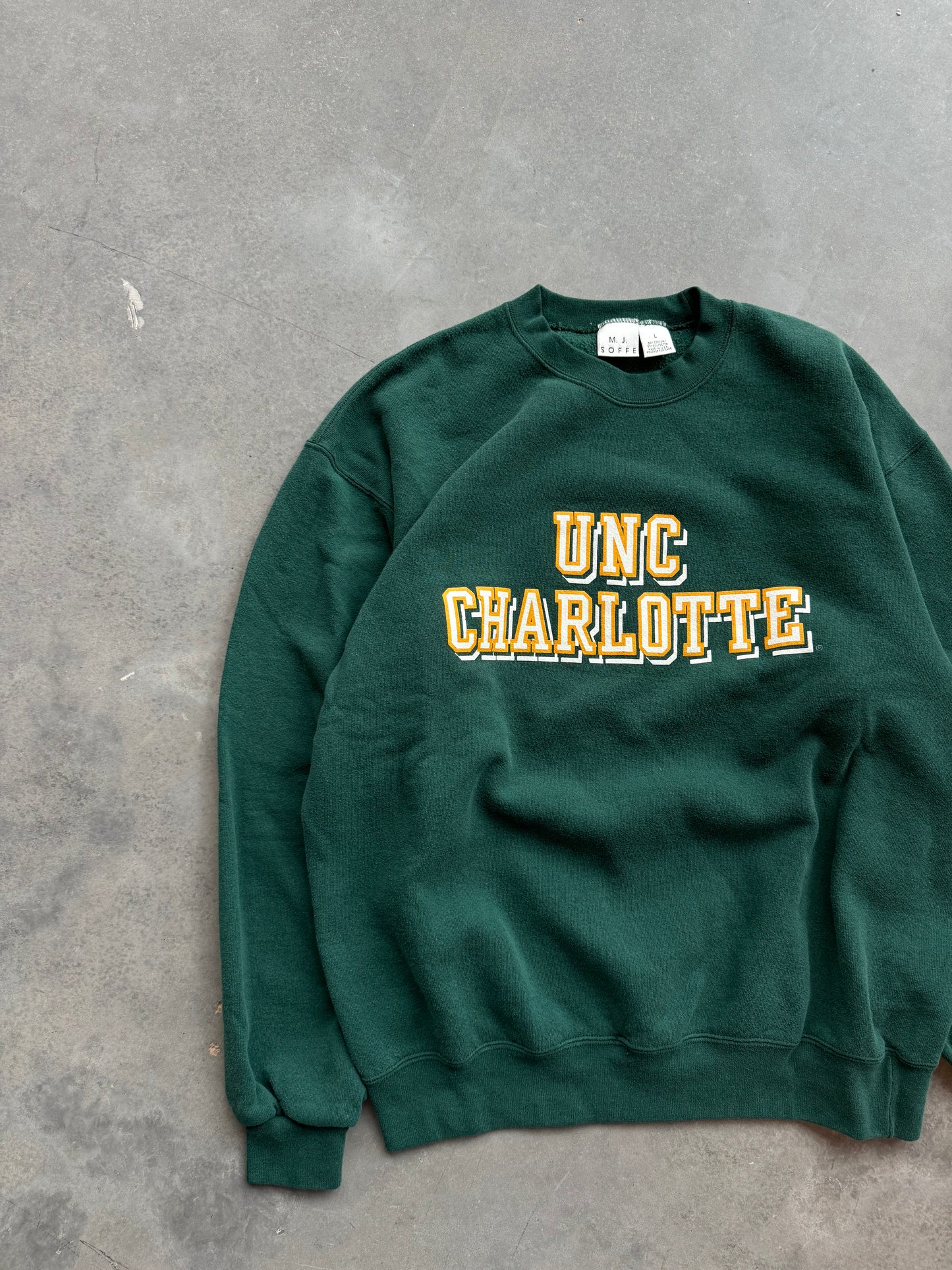 90’s UNC Charlotte 49ers Vintage Block Letter Spellout College Crewneck (Medium)