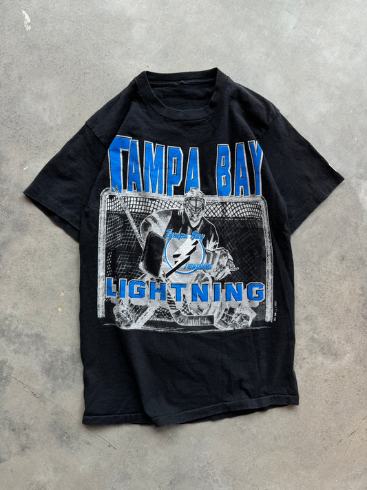 1992 Tampa Bay Lightning Vintage Logo 7 NHL Goalie Tee (Small)