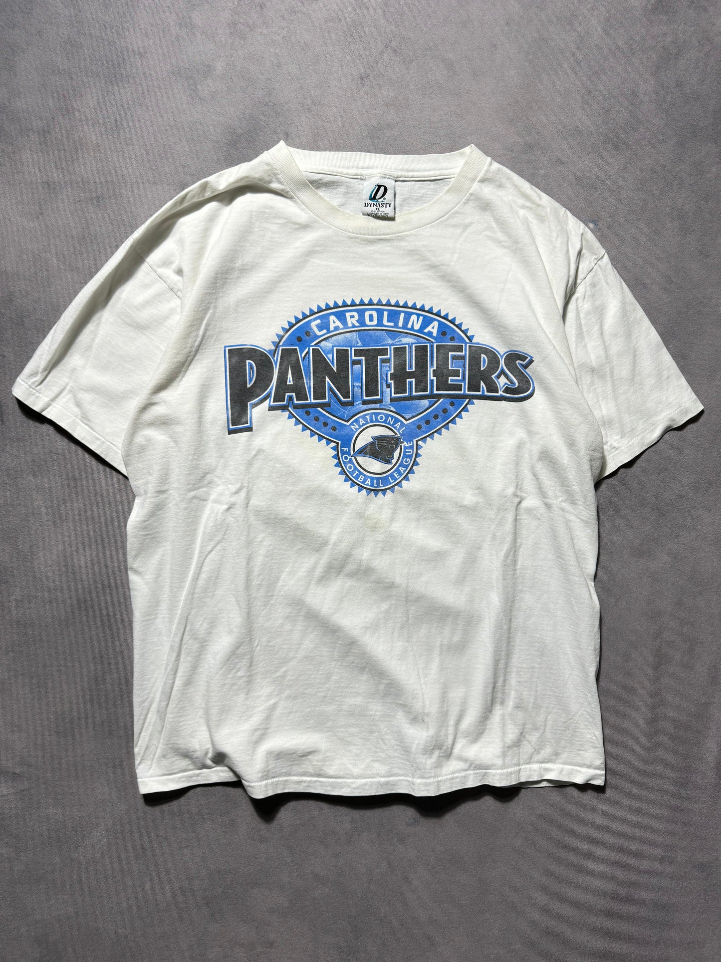 90’s Carolina Panthers Vintage White NFL Seal Graphic Tee (XL)