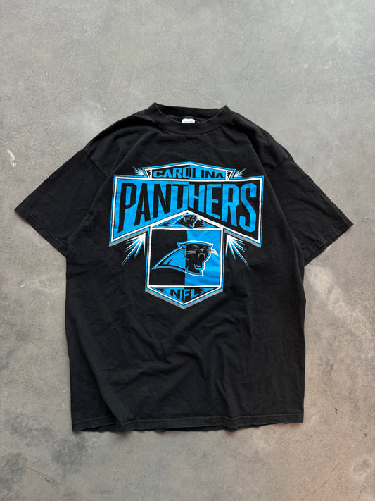 90’s Carolina Panthers Vintage Logo 7 Split Colorblocked NFL Tee (XL)