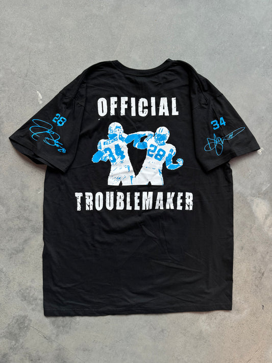 00’s Carolina Panthers DeAngelo Williams x Jonathan Stewart “Double Trouble” Official Troublemaker Fan Club NFL Tee (XL)