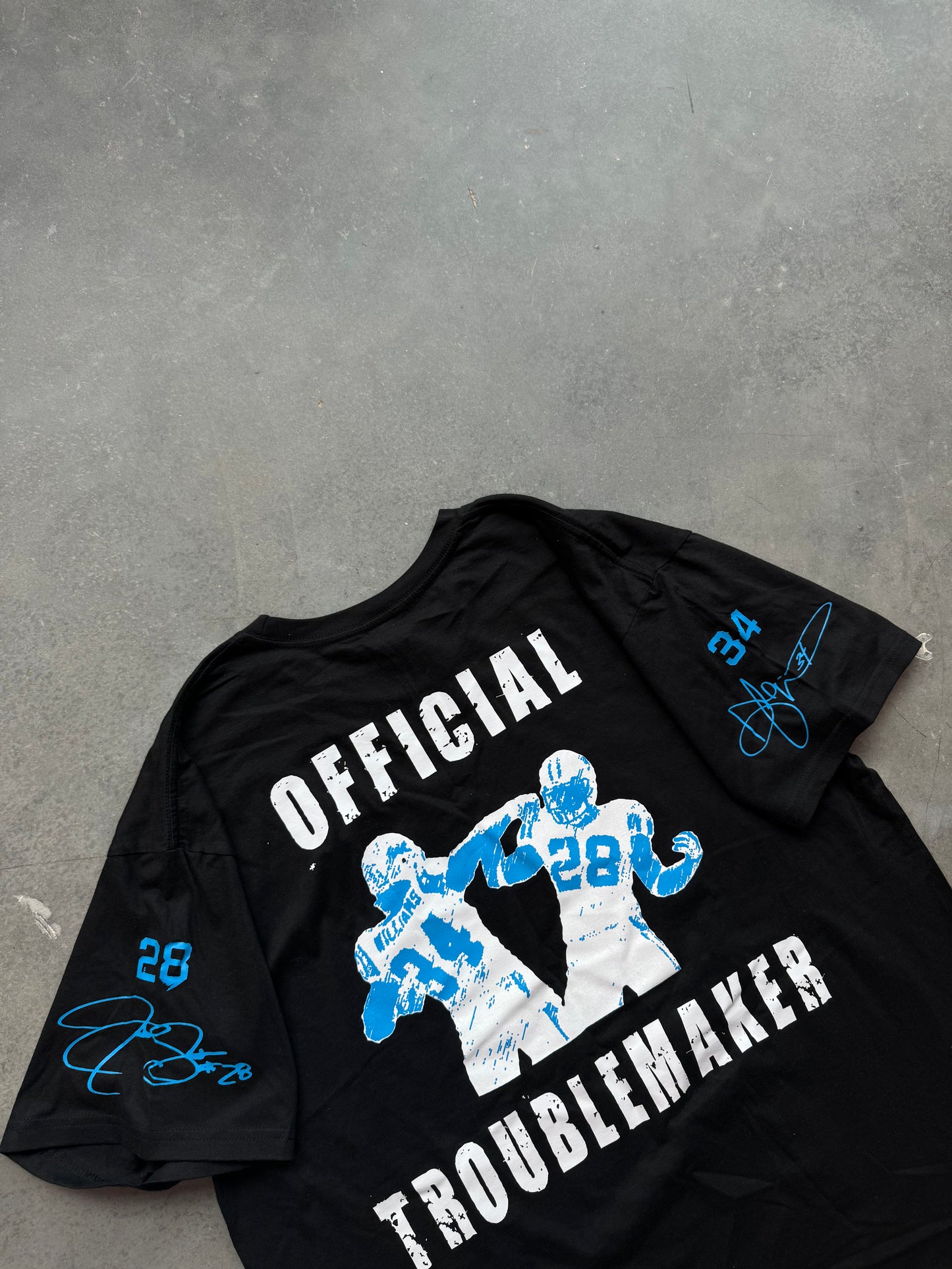 00’s Carolina Panthers DeAngelo Williams x Jonathan Stewart “Double Trouble” Official Troublemaker Fan Club NFL Tee (XL)