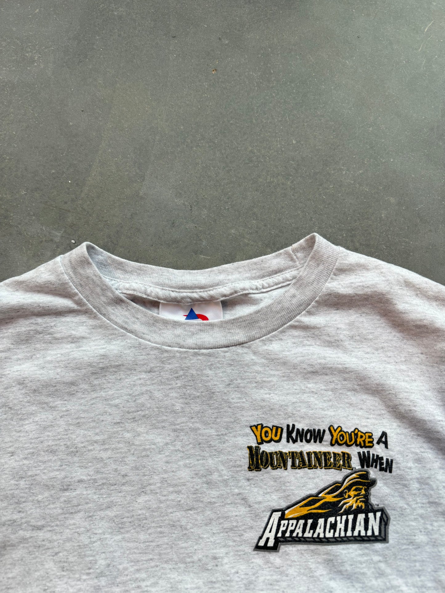 00’s Appalachian State Mountaineers “You Know You’re a Mountaineers When..” Vintage College Tee (XL)