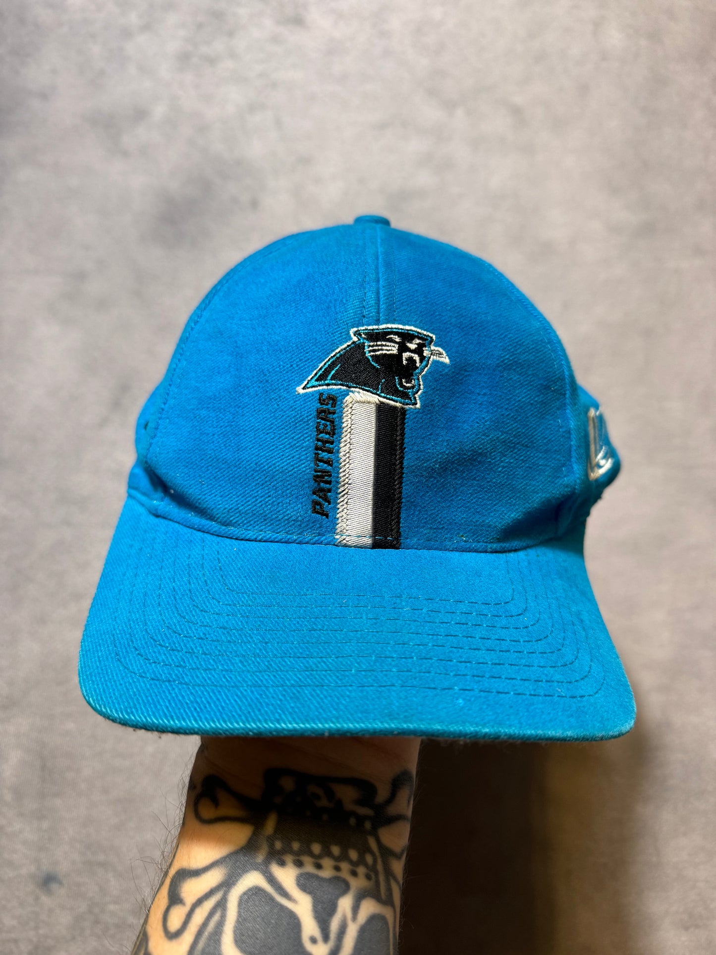 90’s Carolina Panthers Vintage Alternate Blue Logo Athletic NFL Strapback Hat (OSFA)