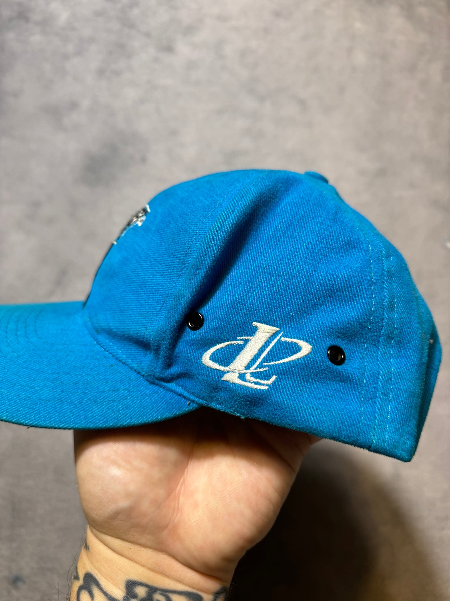 90’s Carolina Panthers Vintage Alternate Blue Logo Athletic NFL Strapback Hat (OSFA)