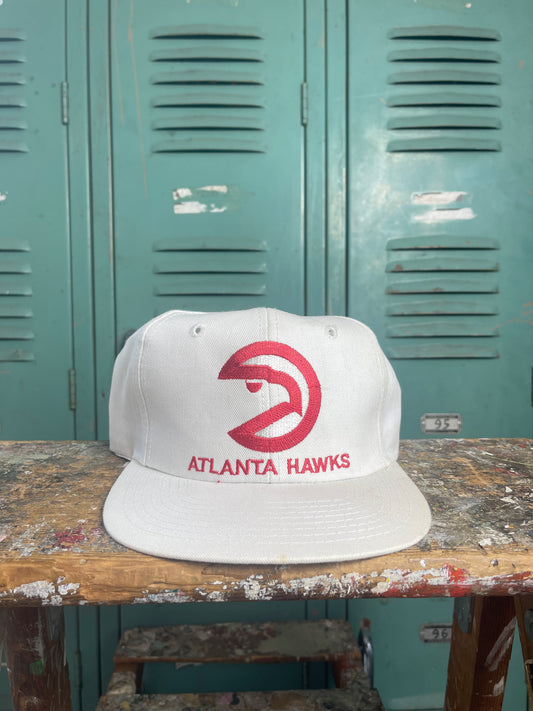 90’s Atlanta Hawks Vintage NBA Plain Logo Snapback Hat - Deadstock (OSFA)