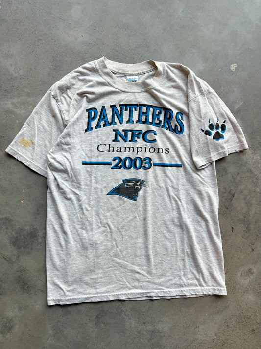 2003 Carolina Panthers Vintage NFC Champions Paw Print NFL Tee (Large)