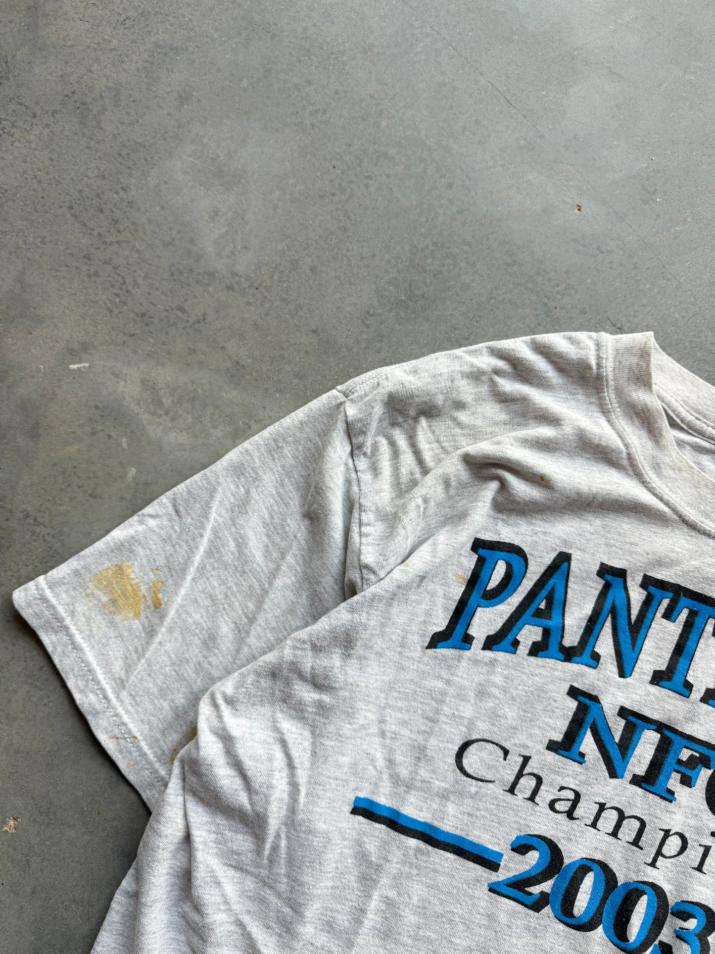 2003 Carolina Panthers Vintage NFC Champions Paw Print NFL Tee (Large)