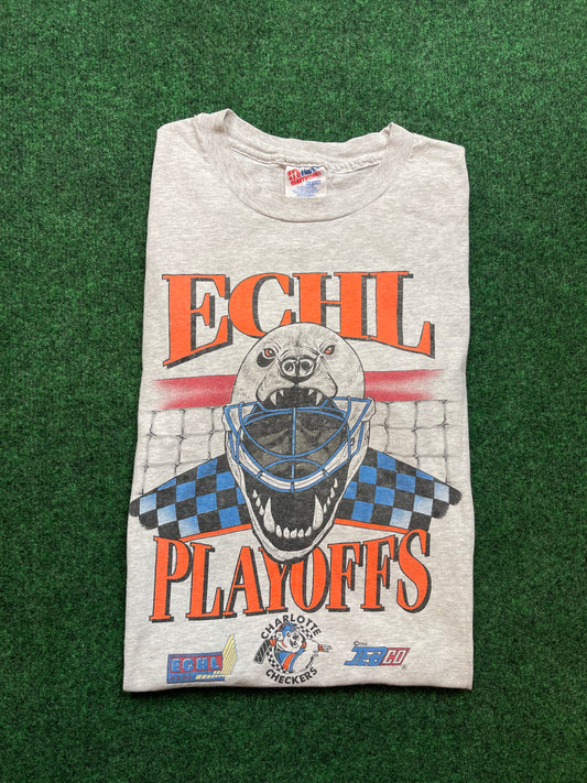 1994 Charlotte Checkers Vintage ECHL Playoffs Tee (Medium)