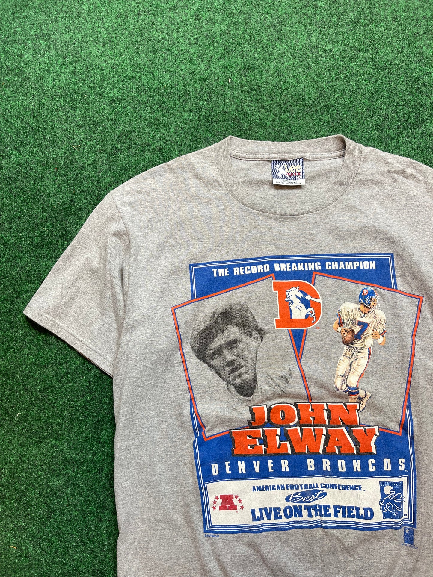 1996 Denver Broncos John Elway Vintage QB Club NFL Tee (Large)