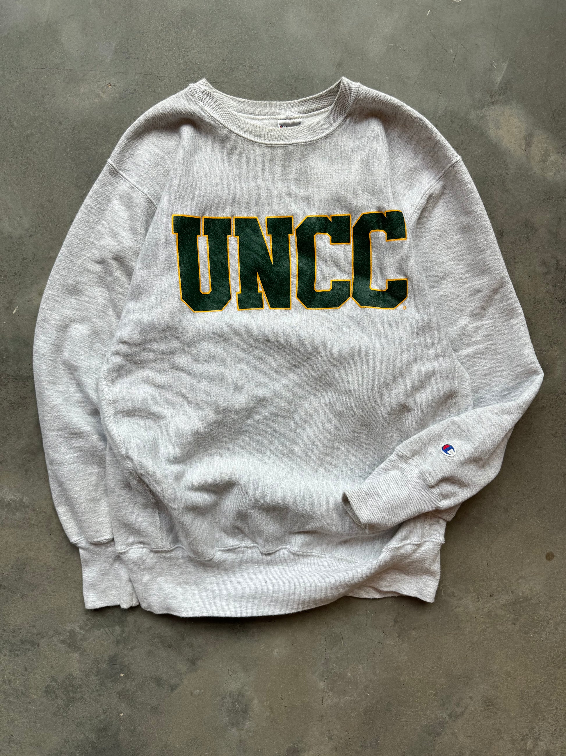 Uncc Merch 90’s UNCC Charlotte 49ers Vintage Heather Grey Heavyweight Champion Re ...