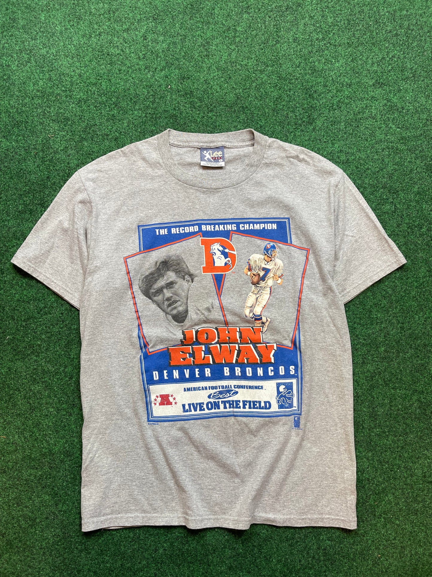 1996 Denver Broncos John Elway Vintage QB Club NFL Tee (Large)