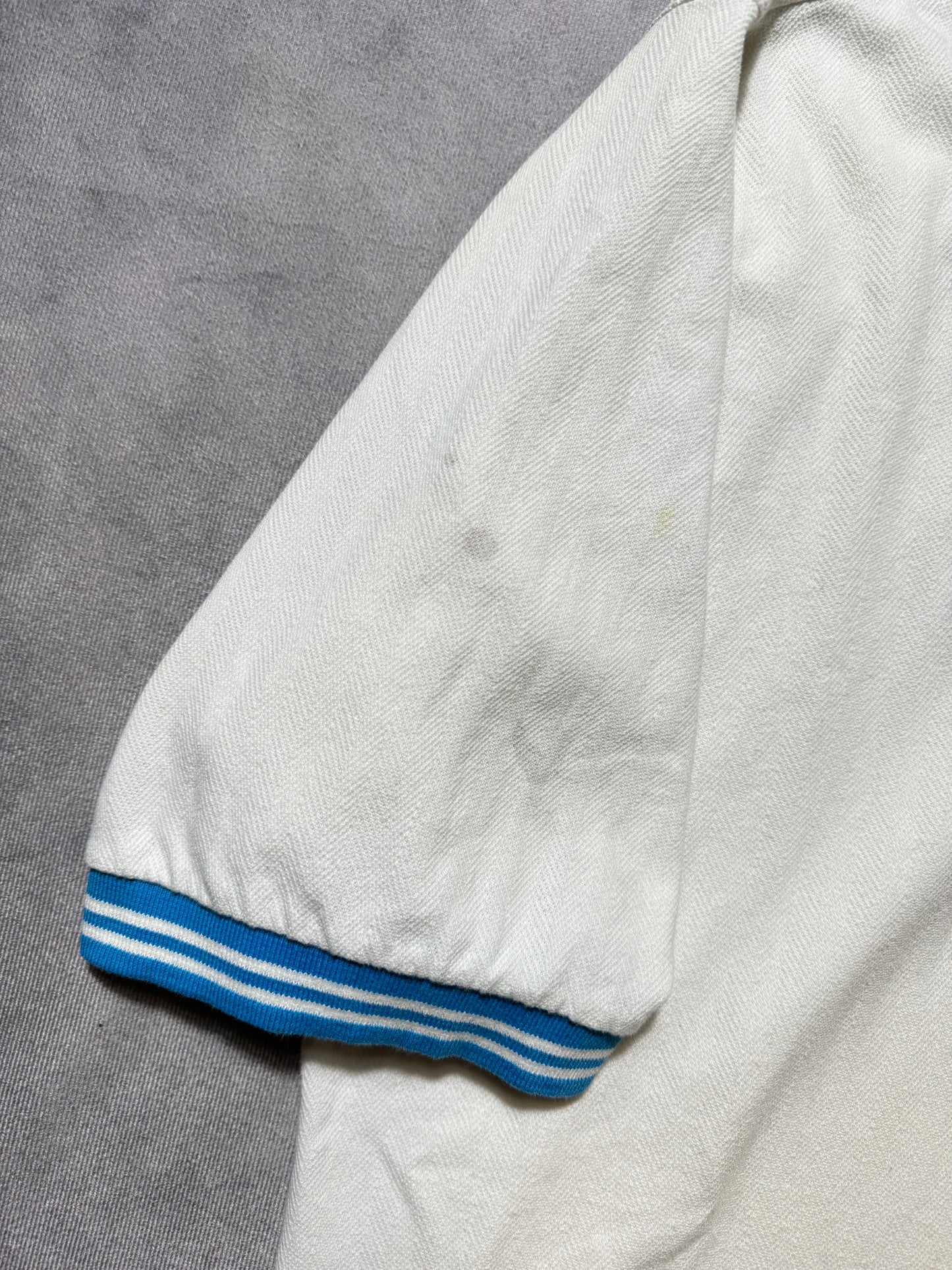 90’s Carolina Panthers Vintage White Nike Sideline Style Collared Polo NFL Shirt (Large)