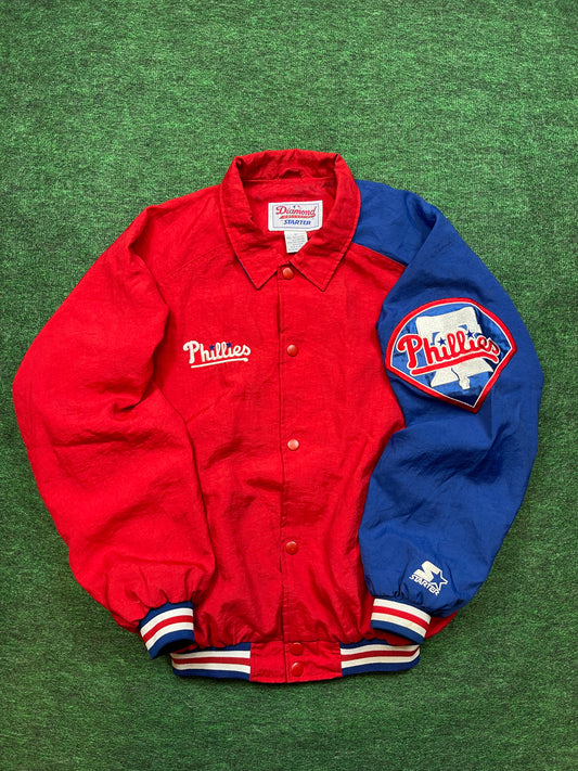 90’s Philadelphia Phillies Colorblocked Starter Jacket (Medium)